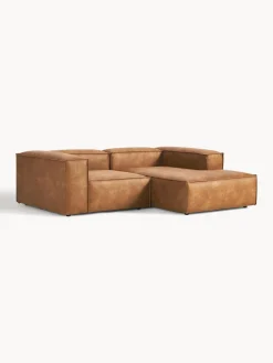 Westwing Collection Sofá rinconera modular de cuero Lennon