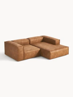 Westwing Collection Sofá rinconera modular de cuero Lennon