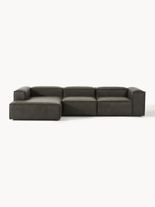 Westwing Collection Sofá rinconera modular de cuero reciclado Lennon^ Sofás