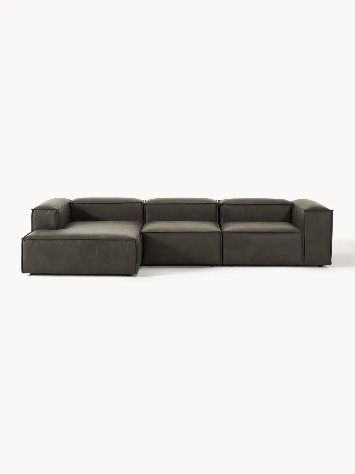 Westwing Collection Sofá rinconera modular de cuero reciclado Lennon^ Sofás