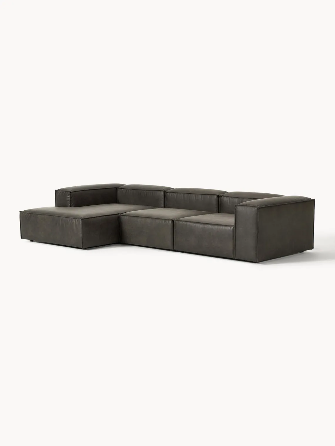 Westwing Collection Sofá rinconera modular de cuero reciclado Lennon^ Sofás