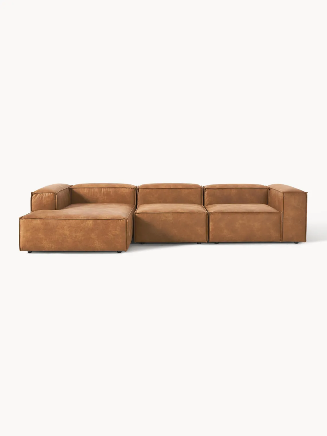 Westwing Collection Sofá rinconera modular de cuero reciclado Lennon^ Sofás
