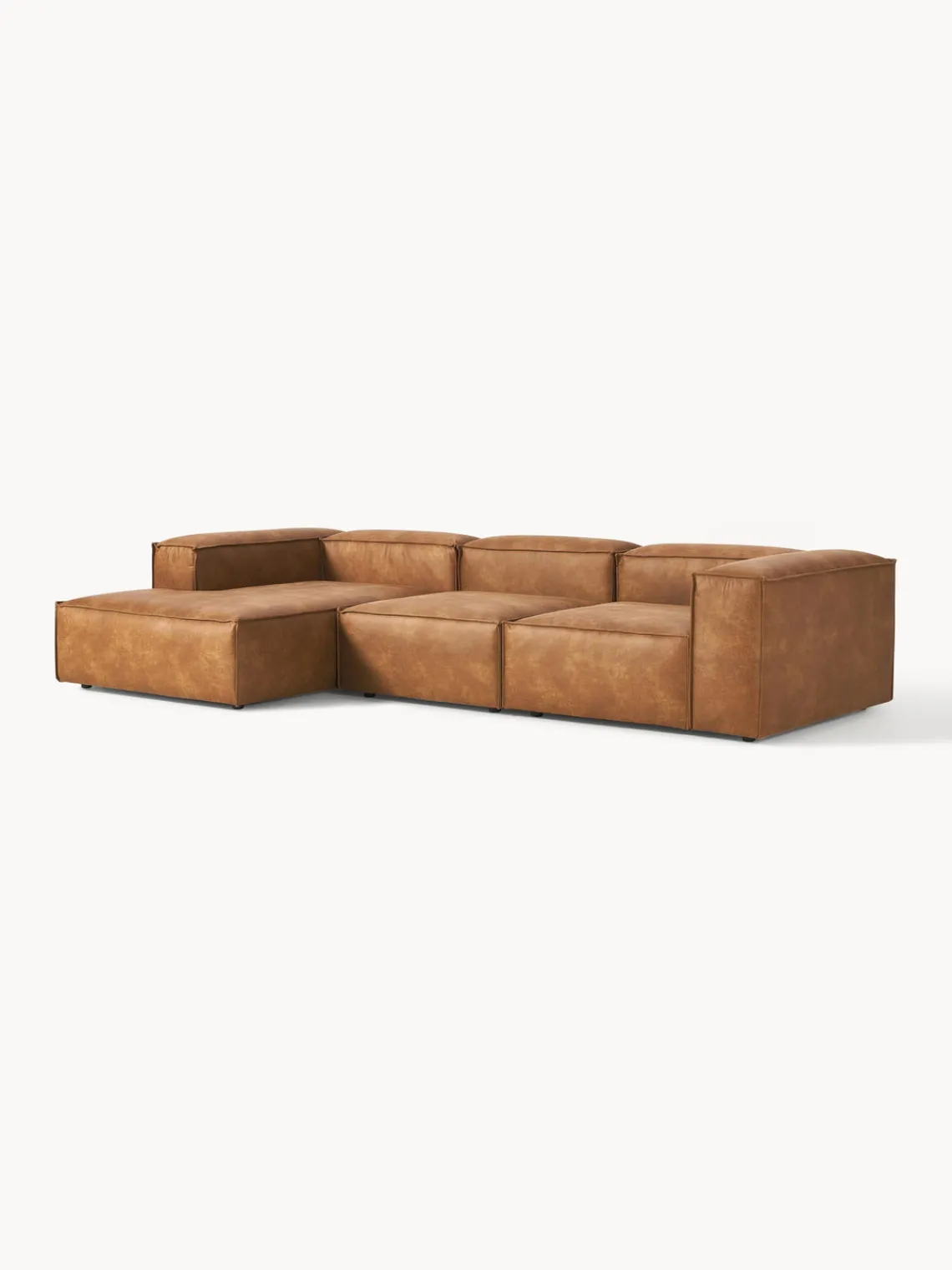 Westwing Collection Sofá rinconera modular de cuero reciclado Lennon^ Sofás