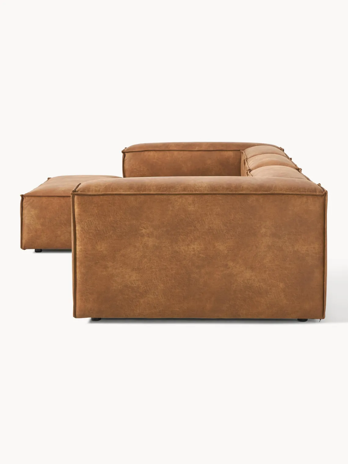 Westwing Collection Sofá rinconera modular de cuero reciclado Lennon^ Sofás