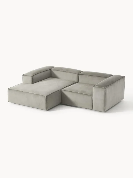 Westwing Collection Sofá rinconera modular de pana Lennon