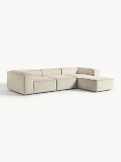 Westwing Collection Sofá rinconera modular de pana con reposapiés izquierdo/derecho Lennon (4 plazas)