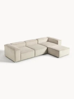 Westwing Collection Sofá rinconera modular de pana con reposapiés izquierdo/derecho Lennon (4 plazas)