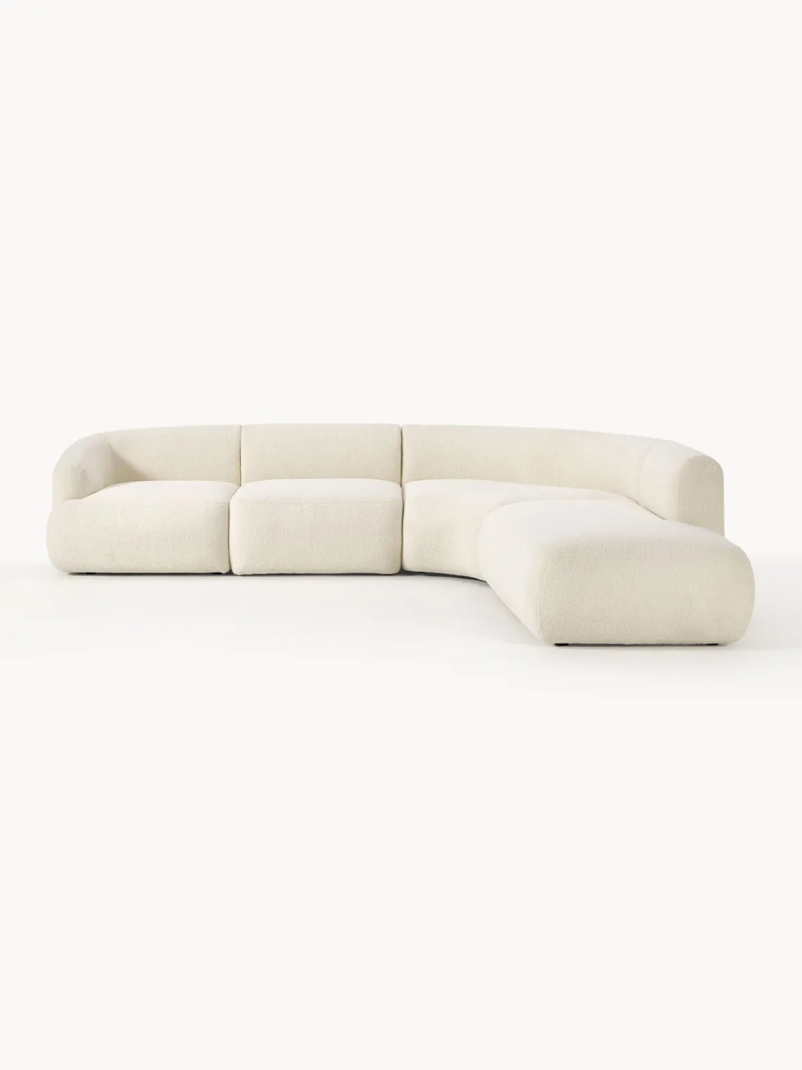 Westwing Collection Sofá rinconera modular de borreguillo Sofia (4 plazas)