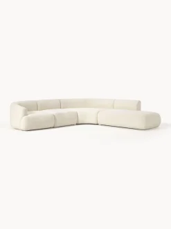 Westwing Collection Sofá rinconera modular de borreguillo Sofia (4 plazas)