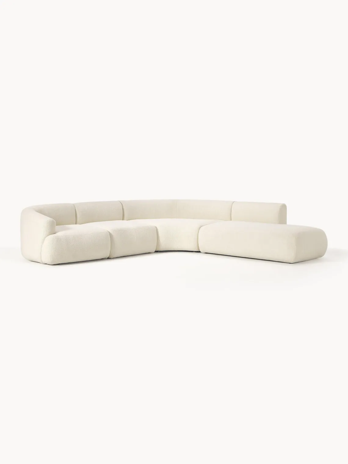 Westwing Collection Sofá rinconera modular de borreguillo Sofia (4 plazas)