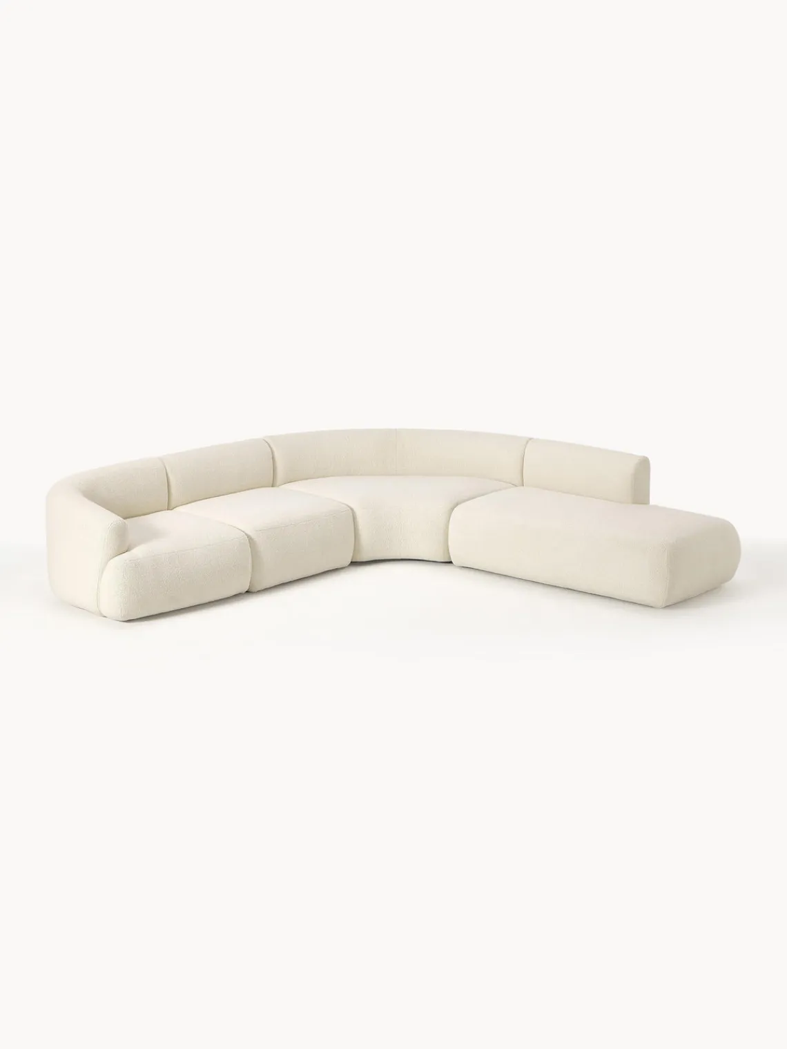 Westwing Collection Sofá rinconera modular de borreguillo Sofia (4 plazas)