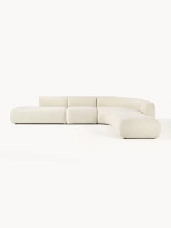 Westwing Collection Sofá rinconera modular de borreguillo Sofia (4 plazas)