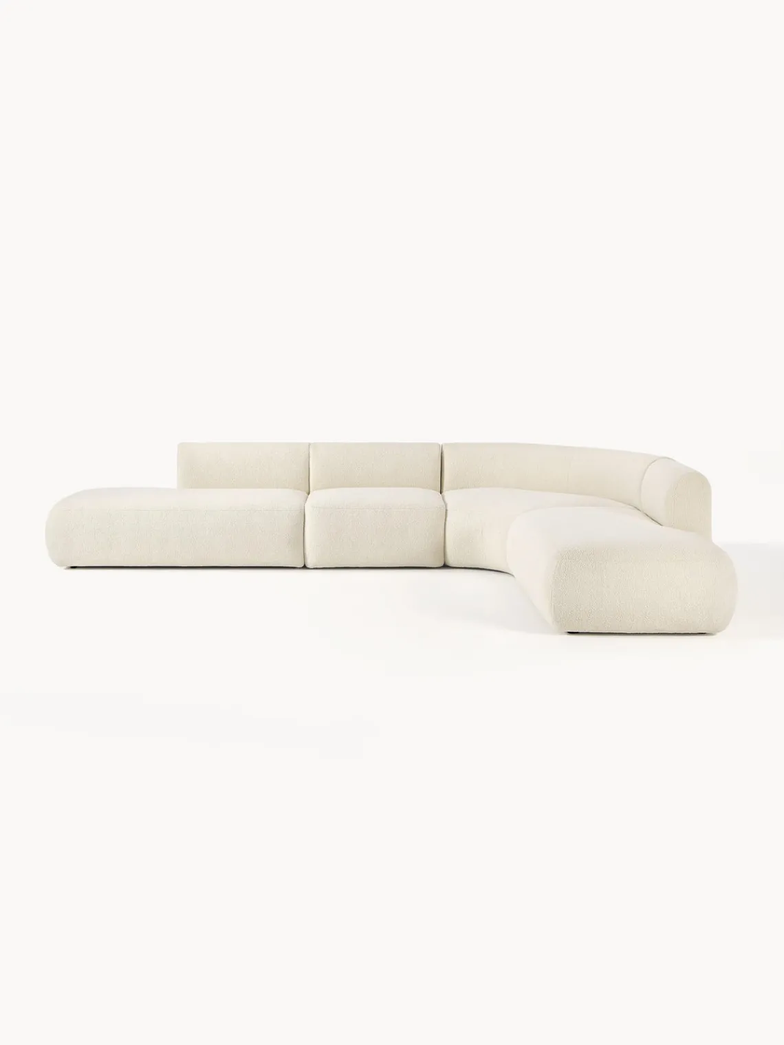 Westwing Collection Sofá rinconera modular de borreguillo Sofia (4 plazas)