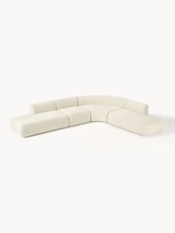 Westwing Collection Sofá rinconera modular de borreguillo Sofia (4 plazas)