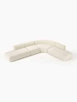 Westwing Collection Sofá rinconera modular de borreguillo Sofia (4 plazas)