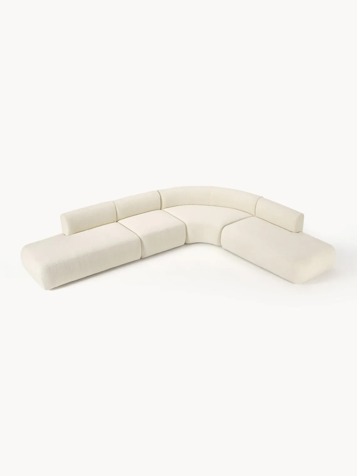 Westwing Collection Sofá rinconera modular de borreguillo Sofia (4 plazas)