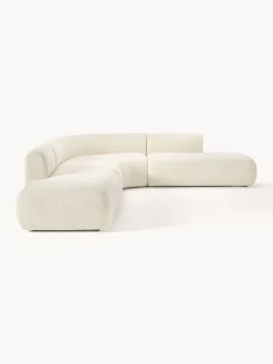 Westwing Collection Sofá rinconera modular de borreguillo Sofia (4 plazas)