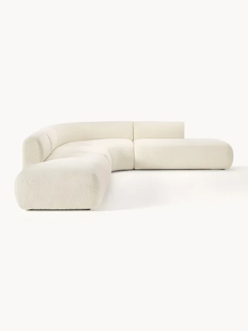 Westwing Collection Sofá rinconera modular de borreguillo Sofia (4 plazas)