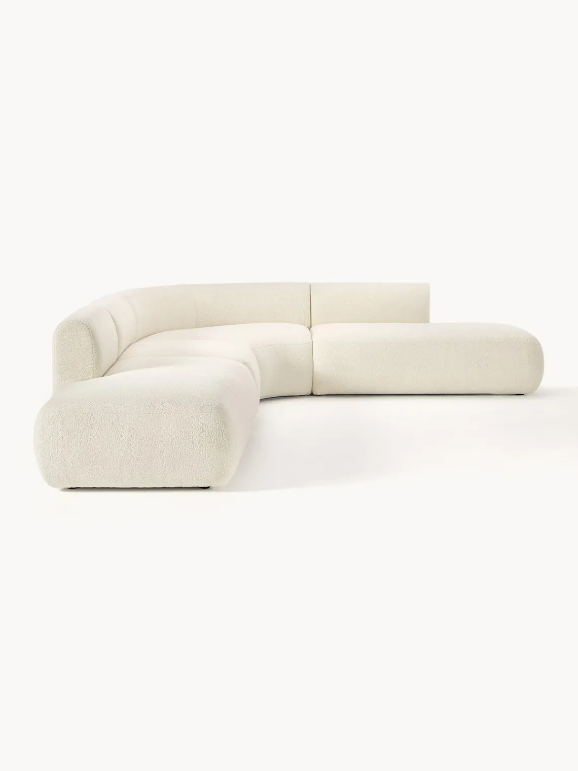 Westwing Collection Sofá rinconera modular de borreguillo Sofia (4 plazas)