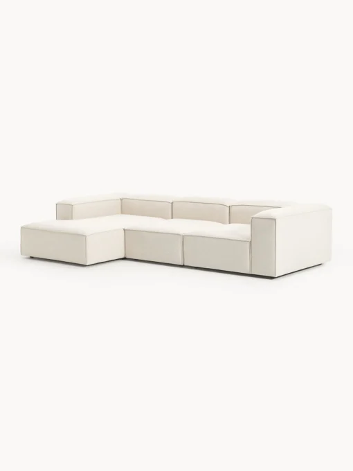 Westwing Collection Sofá rinconera modular de mezcla de lino Lennon^ Sofás