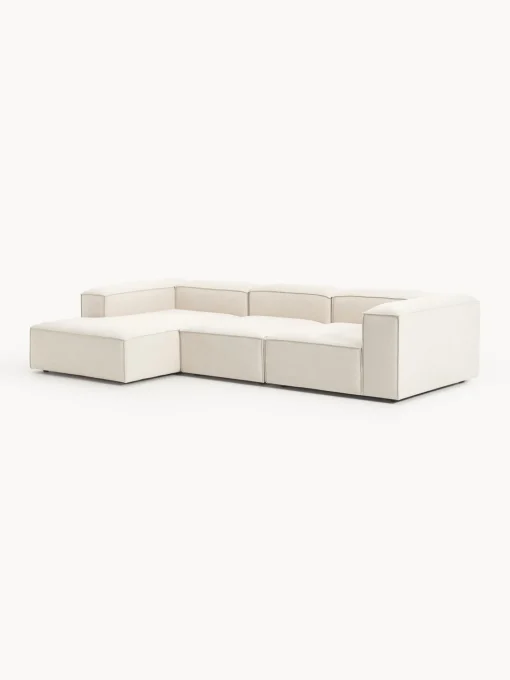 Westwing Collection Sofá rinconera modular de mezcla de lino Lennon^ Sofás