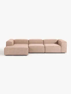 Westwing Collection Sofá rinconera modular de mezcla de lino Lennon