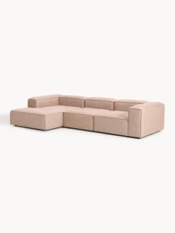 Westwing Collection Sofá rinconera modular de mezcla de lino Lennon