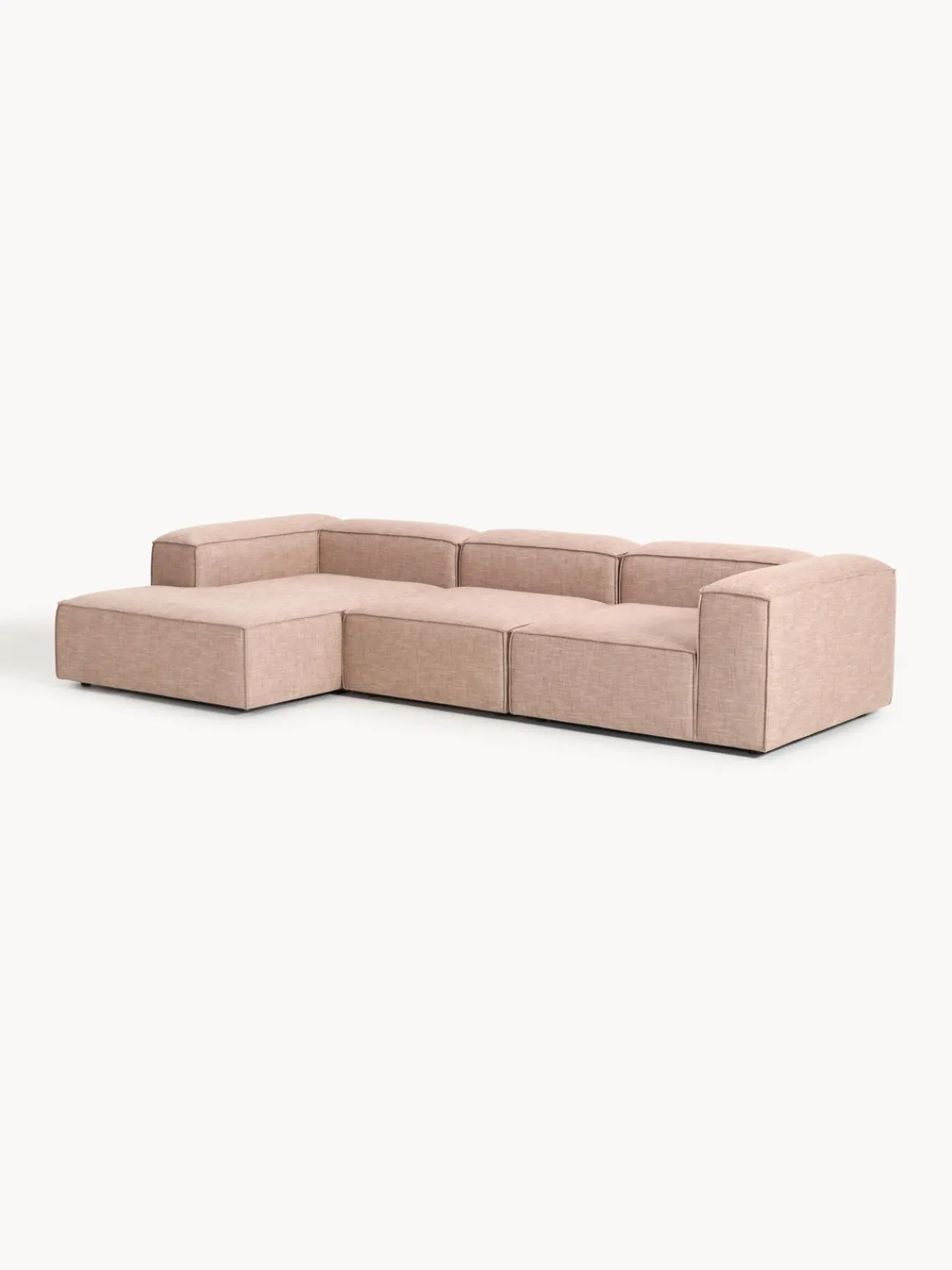 Westwing Collection Sofá rinconera modular de mezcla de lino Lennon