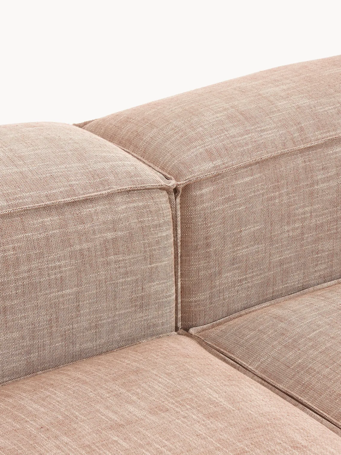 Westwing Collection Sofá rinconera modular de mezcla de lino Lennon