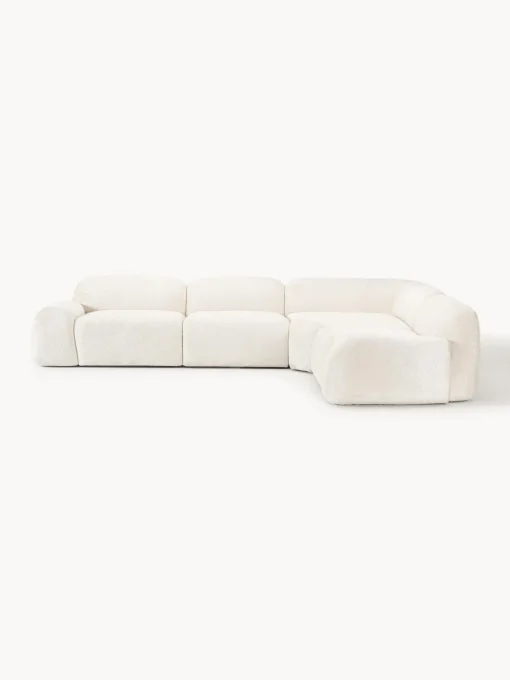 Westwing Collection Sofá rinconera modular de borreguillo bouclé Wolke (4 plazas)^ Sofás Rinconeras|Sofás
