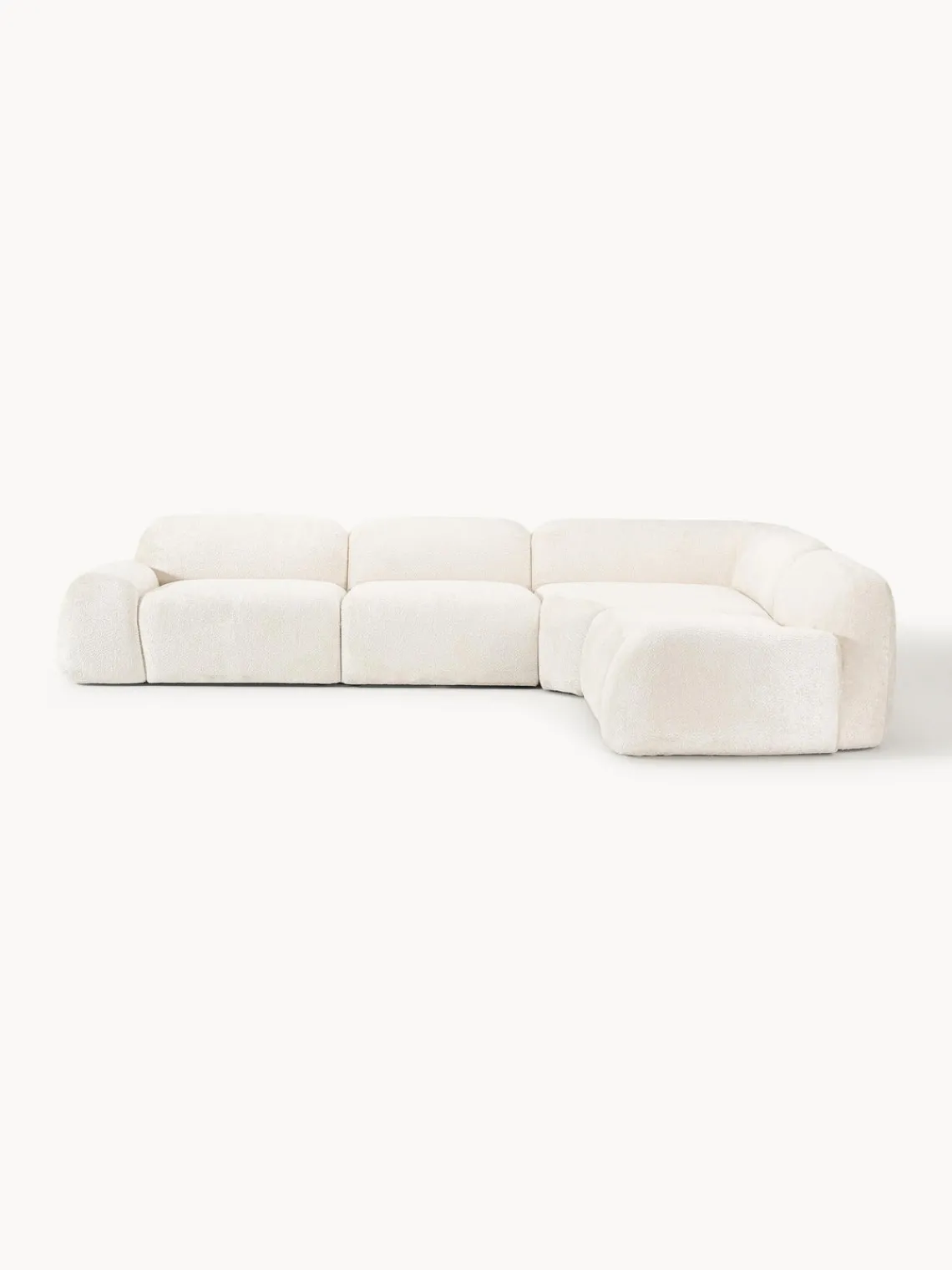Westwing Collection Sofá rinconera modular de borreguillo bouclé Wolke (4 plazas)^ Sofás Rinconeras|Sofás