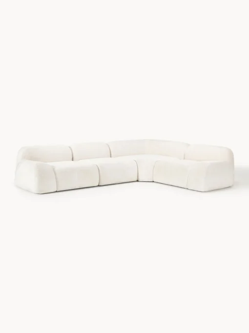 Westwing Collection Sofá rinconera modular de borreguillo bouclé Wolke (4 plazas)^ Sofás Rinconeras|Sofás