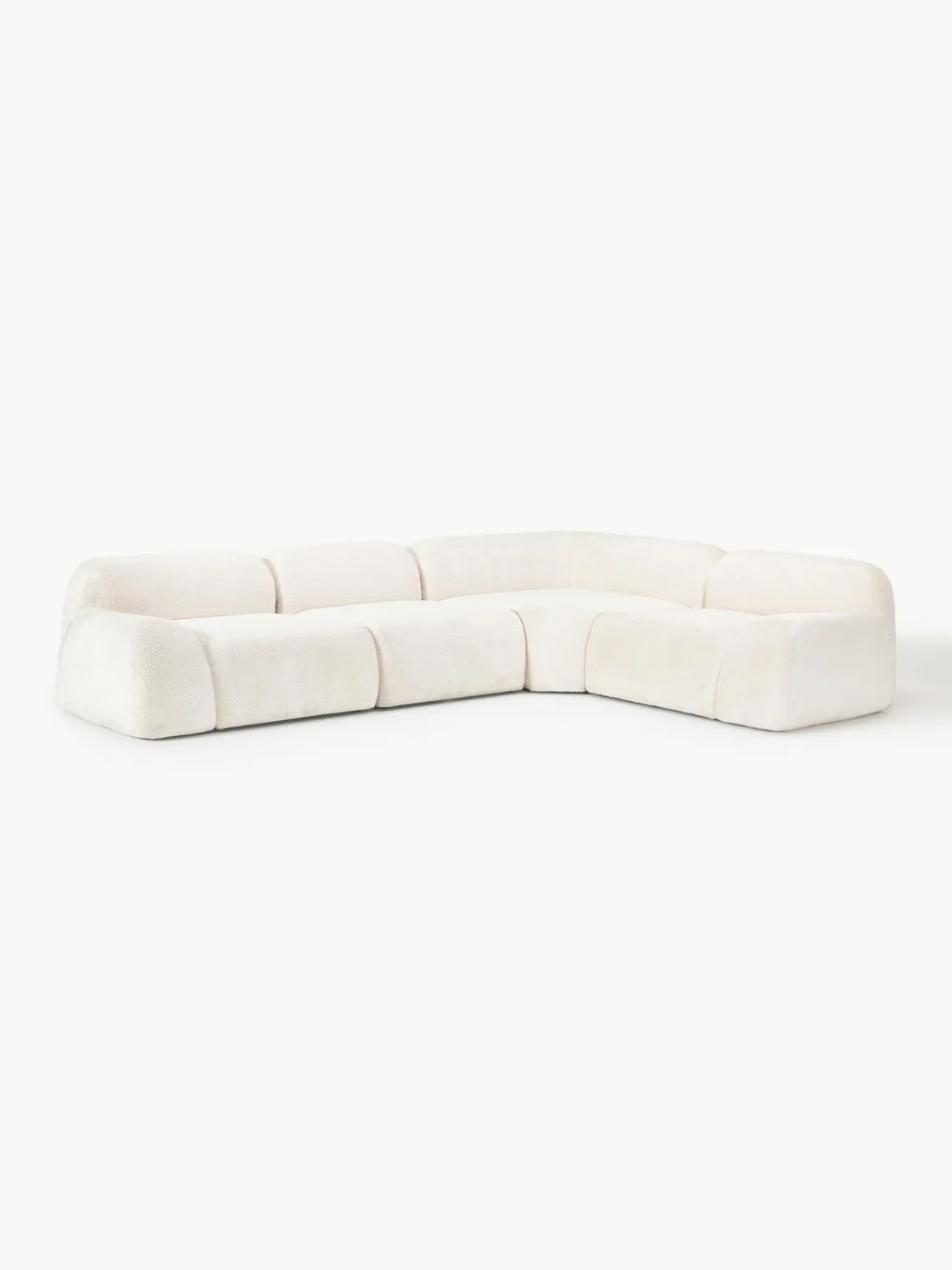 Westwing Collection Sofá rinconera modular de borreguillo bouclé Wolke (4 plazas)^ Sofás Rinconeras|Sofás