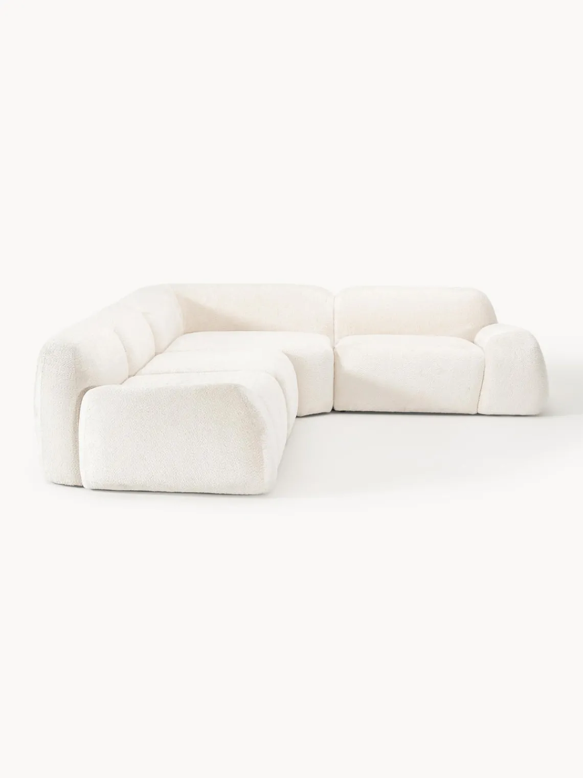 Westwing Collection Sofá rinconera modular de borreguillo bouclé Wolke (4 plazas)^ Sofás Rinconeras|Sofás