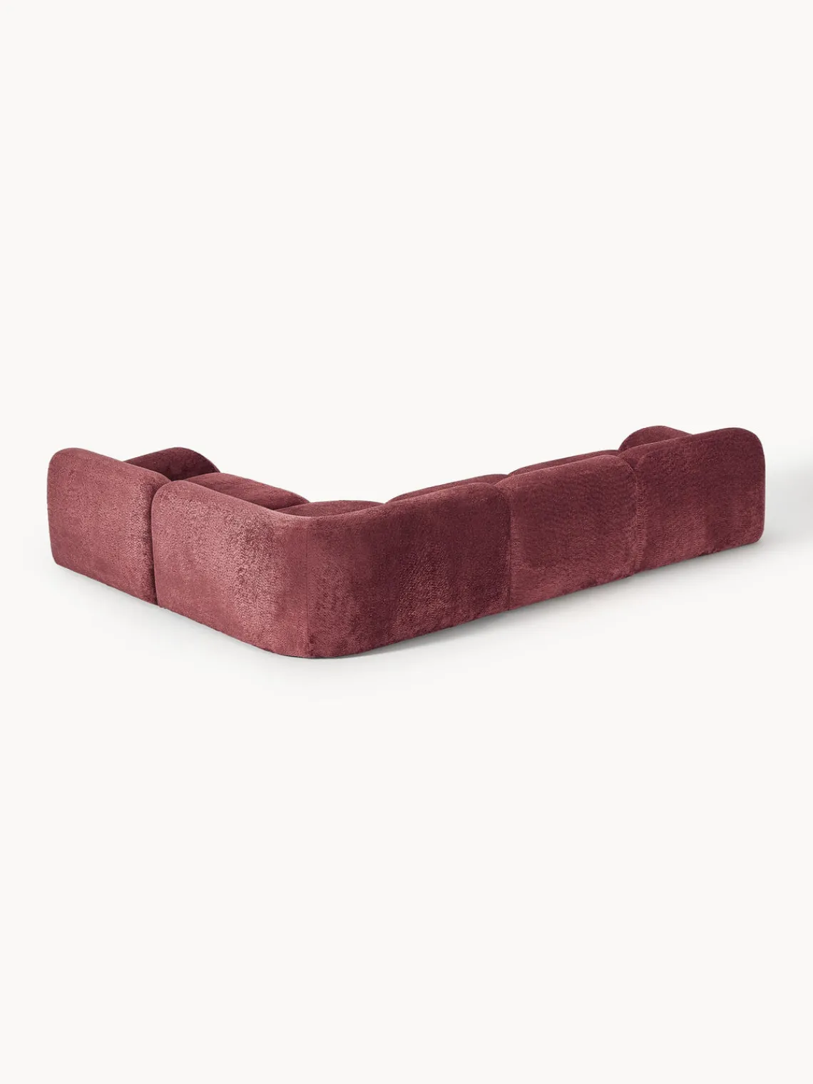Westwing Collection Sofá rinconera modular de borreguillo bouclé Wolke (4 plazas)
