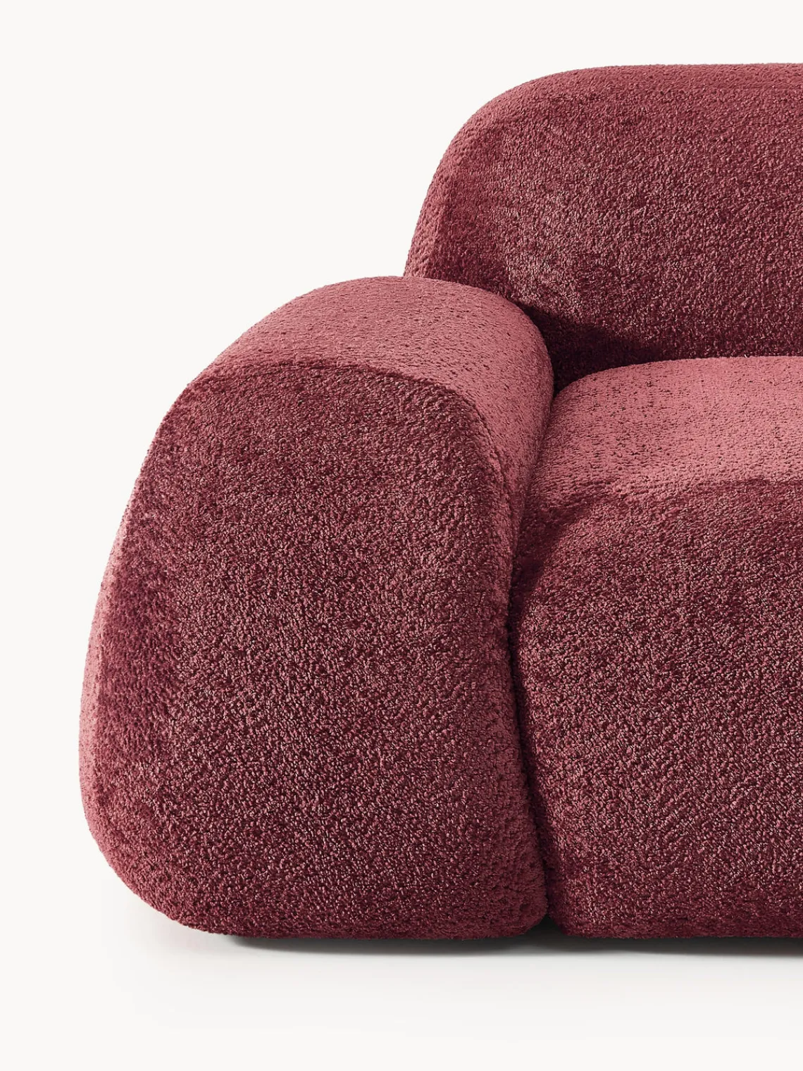 Westwing Collection Sofá rinconera modular de borreguillo bouclé Wolke (4 plazas)