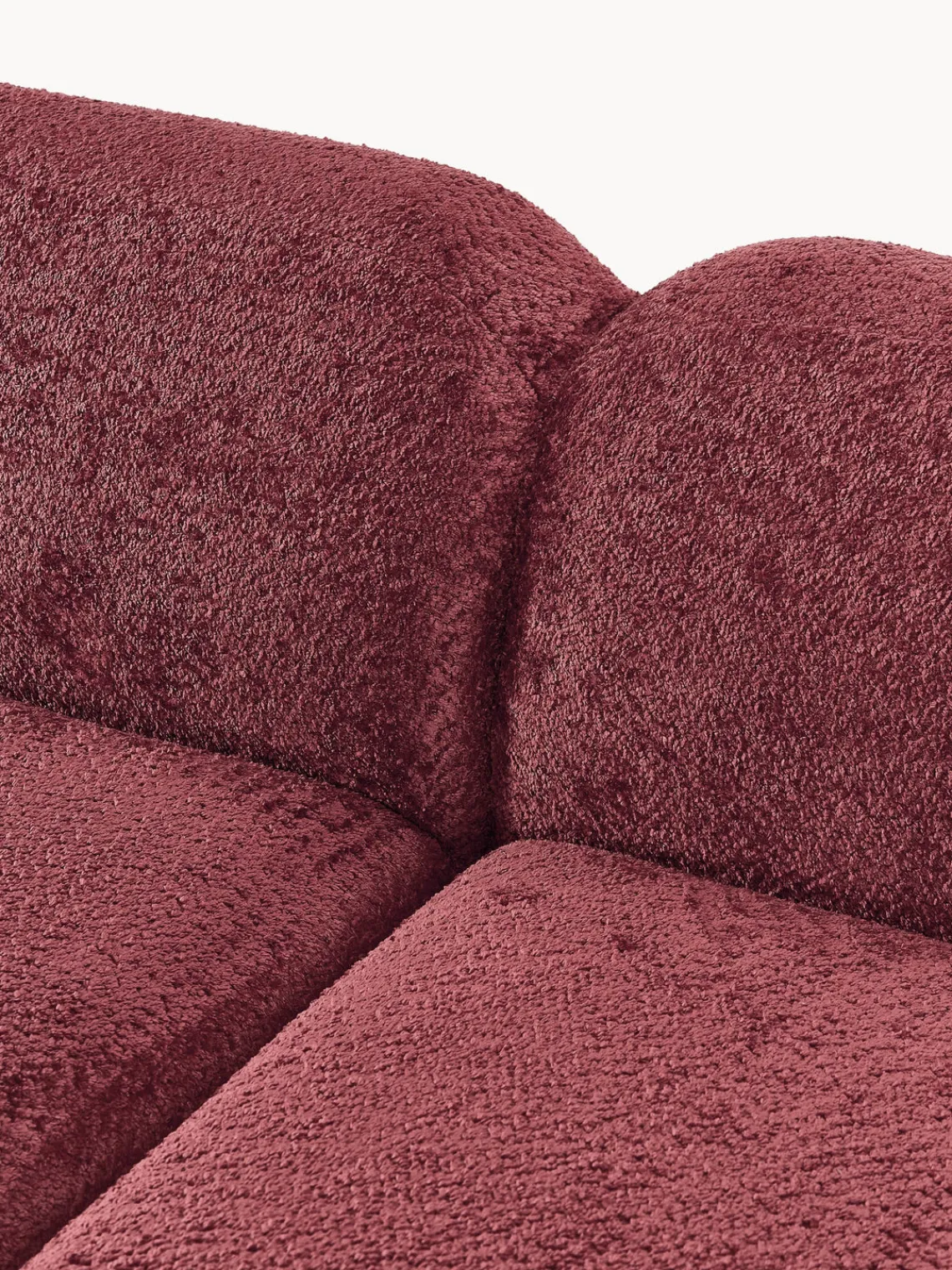 Westwing Collection Sofá rinconera modular de borreguillo bouclé Wolke (4 plazas)