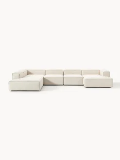 Westwing Collection Sofá rinconera modular de mezcla de lino Lennon
