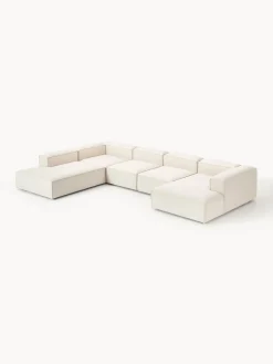 Westwing Collection Sofá rinconera modular de mezcla de lino Lennon