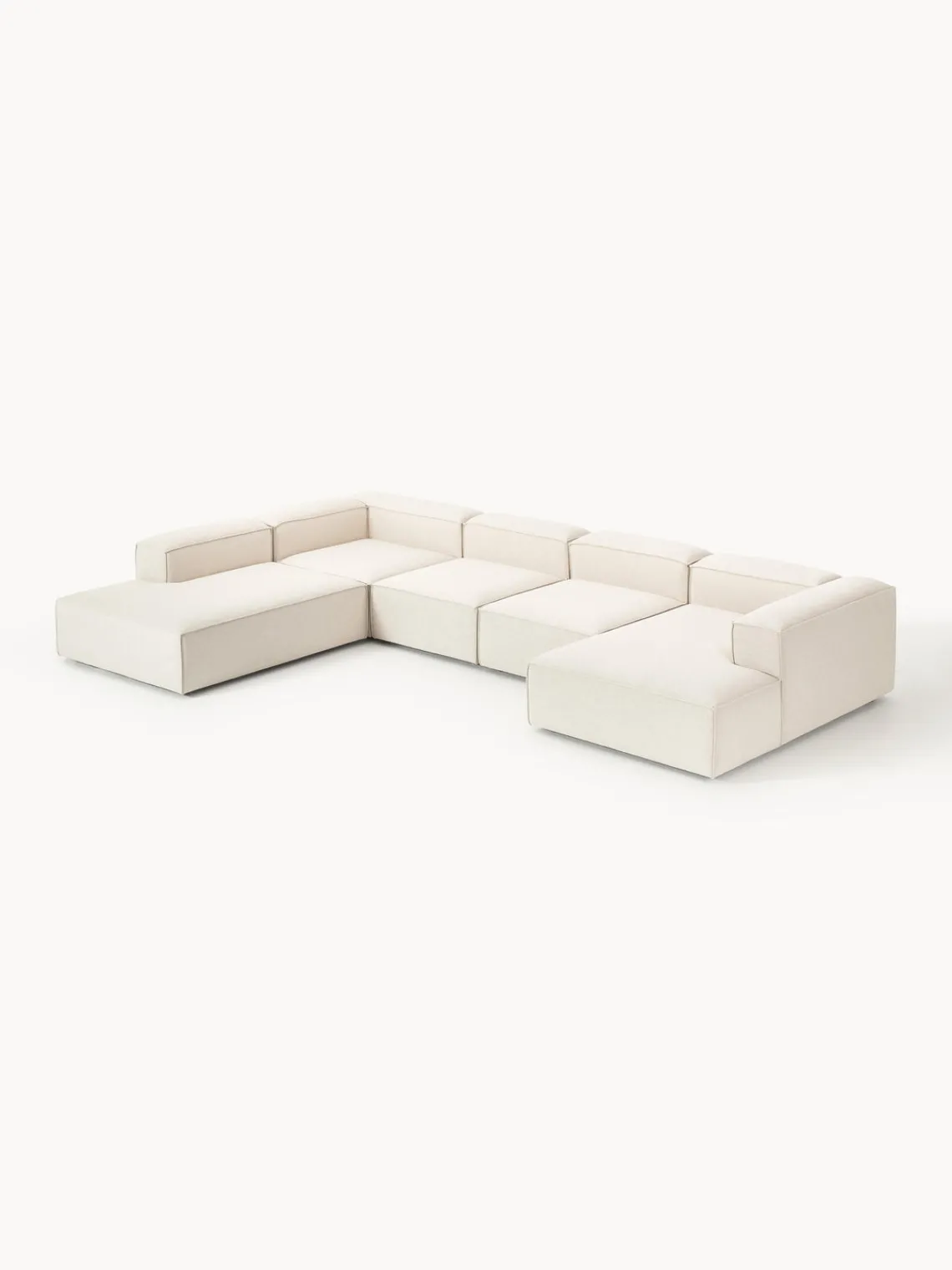Westwing Collection Sofá rinconera modular de mezcla de lino Lennon