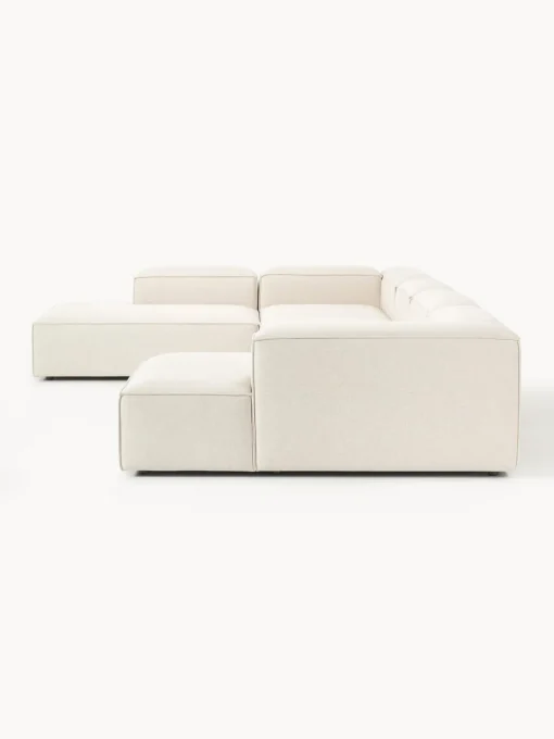 Westwing Collection Sofá rinconera modular de mezcla de lino Lennon
