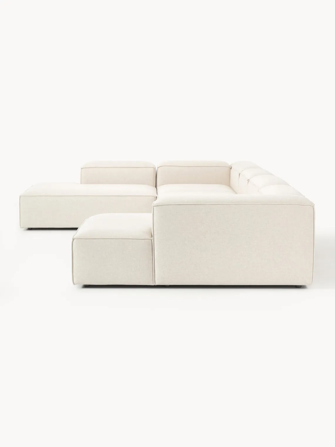 Westwing Collection Sofá rinconera modular de mezcla de lino Lennon