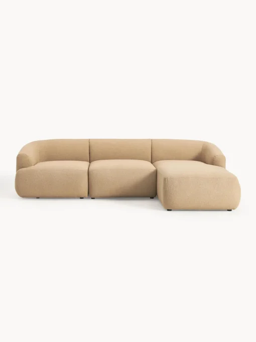 Westwing Collection Sofá rinconera modular en tejido bouclé Sofia (3 plazas)