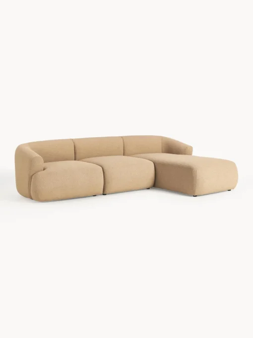 Westwing Collection Sofá rinconera modular en tejido bouclé Sofia (3 plazas)