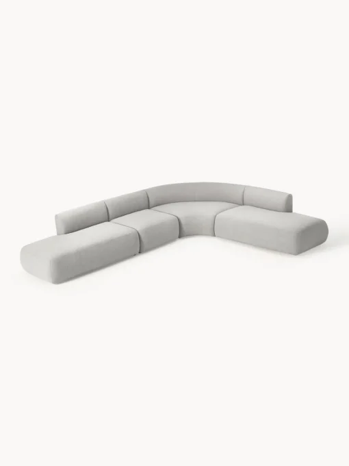 Westwing Collection Sofá rinconera modular en tejido bouclé Sofia (4 plazas)