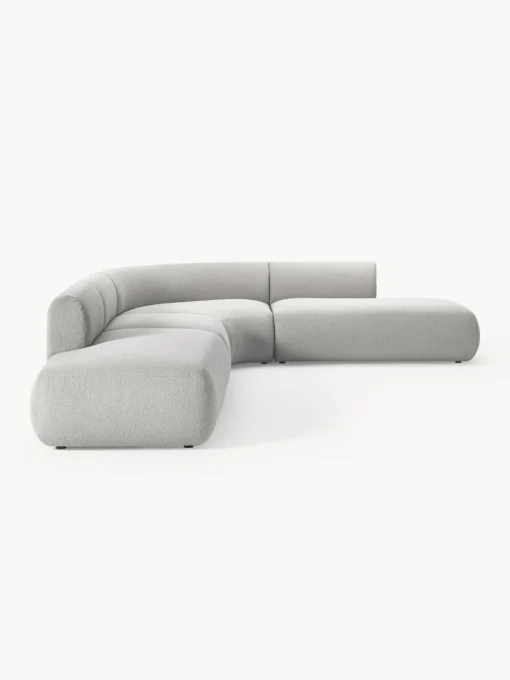 Westwing Collection Sofá rinconera modular en tejido bouclé Sofia (4 plazas)
