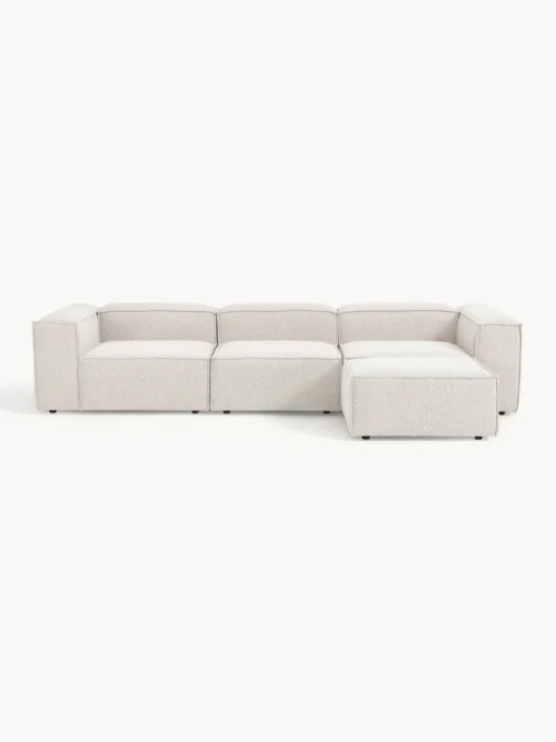 Westwing Collection Sofá rinconera modular en tejido bouclé con reposapiés izquierdo/derecho Lennon (4 plazas)^ Sofás 4 Plazas|Sofás