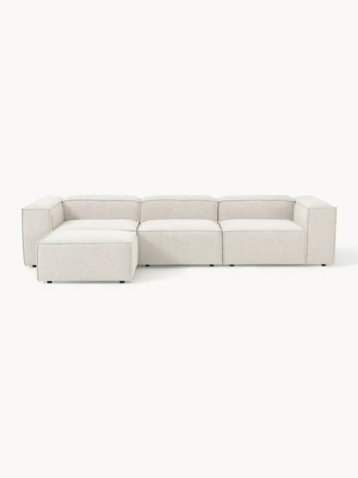 Westwing Collection Sofá rinconera modular en tejido bouclé con reposapiés izquierdo/derecho Lennon (4 plazas)^ Sofás 4 Plazas|Sofás