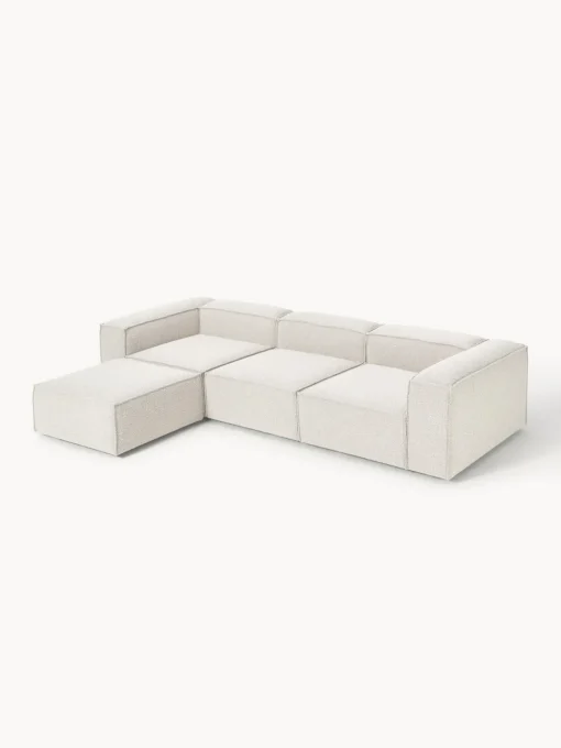 Westwing Collection Sofá rinconera modular en tejido bouclé con reposapiés izquierdo/derecho Lennon (4 plazas)^ Sofás 4 Plazas|Sofás