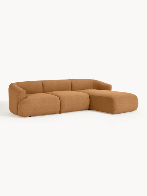 Westwing Collection Sofá rinconera modular en tejido bouclé Sofia (3 plazas)